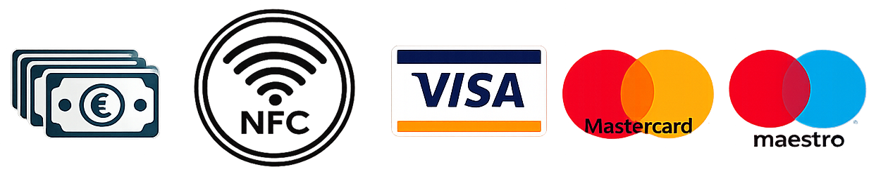 Mogućnosti plaćanja po preuzimanju narudžbe u Peperoncino Dostavi: gotovina, beskontaktno NFC plaćanje te Visa, Mastercard i Maestro kartice
