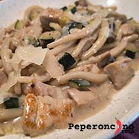 Best homemade pljukanci with mushroom, chicken and zucchini sauce in Pula